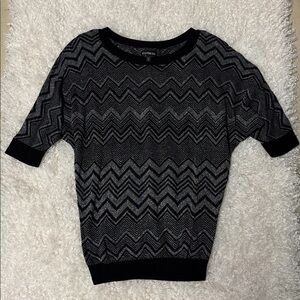 Express Black and Sparkly Silver Sweater